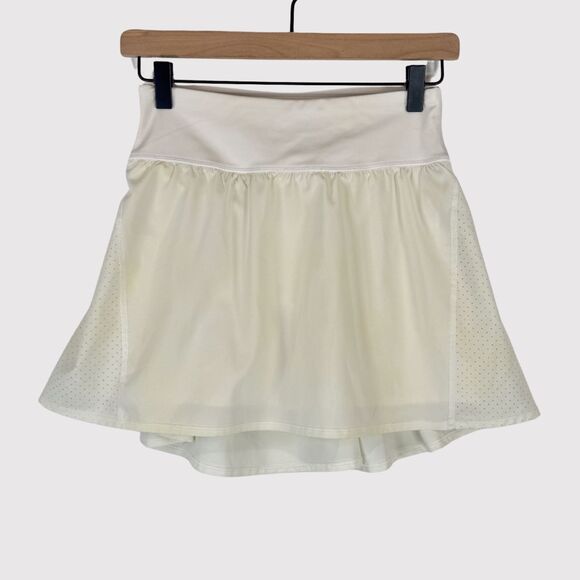 Spanx Womens Skort White Get Moving Mini Skirt A Line Tennis Stretch Golf Small - Picture 1 of 8